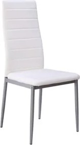 Jedálenská stolička Zita, biela ekokoža%