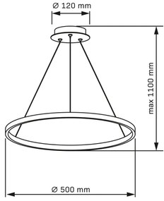 LED Luster na lanku LEA LED/20W/230V 4000K pr. 50 cm zlatá