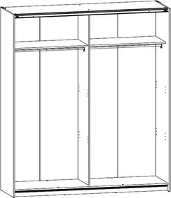 Šatníková skriňa Puls, biela/dub sonoma