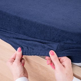 4Home Froté prestieradlo tmavomodrá, 90 x 200 cm