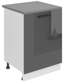 Kuchynská skrinka Belini Premium Full Version spodná 60 cm šedý lesk s pracovnou doskou