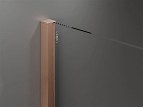 Mexen Velar, sprchový kút s posuvnými dverami 100(dvere) x 100(stena) cm, 8mm číre sklo, medená matná, 871-100-100-01-65