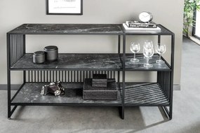 Dizajnový regál Haines 120 cm vzor antracitový mramor