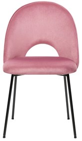 Sada 2 zamatových jedálenských stoličiek ružová COVELO Beliani