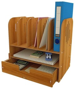 DIY zakladač na dokumenty A4 so zásuvkou tmavé drevo B20 Svetlé drevo