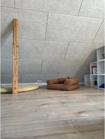 Detské rozkladacie kreslo s taburetkou Karup Design Mini Cube Dark Grey