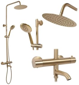 REA-P6604 - Sprchová súprava s termostatickou batériou LUNGO, brúsené zlato