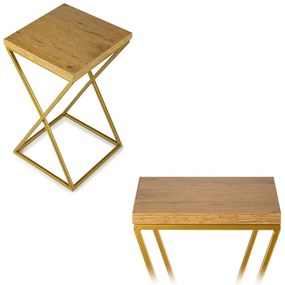STOJAN NA KVETINÁČ LOFT6 40X24X24 CM ZLATÁ/HNEDÁ