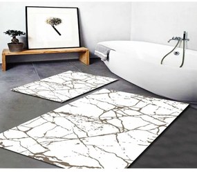 Biele/hnedé kúpeľňové predložky v súprave 2 ks 60x100 cm Marble – Mila Home