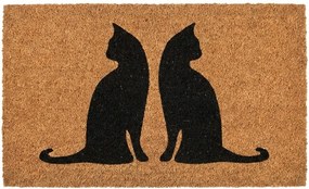 Hnedá kokosová rokožka s mačkami Cat - 75*45*1 cm