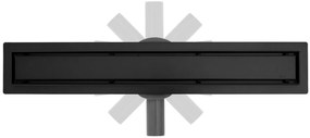 Rea Neo Pro, 90cm lineárny odtokový žľab 2v1 s 360stupňovým sifónom, čierna, REA-G8908