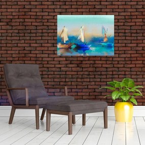 Sklenený obraz - Obraz krajiny, maľba (70x50 cm)