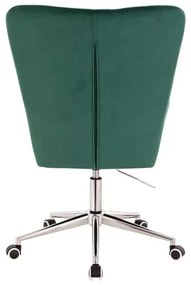 LuxuryForm DESIGN Kreslo AMADEO VELUR na striebornej podstave s kolieskami - zelené