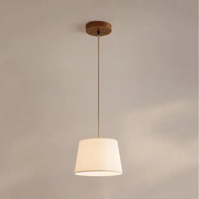 Závesný luster AIDA na lanku 1xE27/15W/230V pr. 25 cm dub/krémová