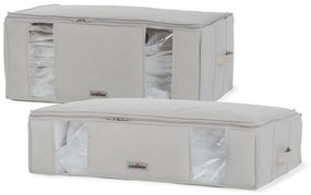 Sada 2 béžových úložných boxov pod posteľ s vakuovým obalom Compactor XXL Life Underbed Bags