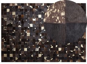 Kožený koberec 160 x 300 cm hnedý BANDIRMA Beliani