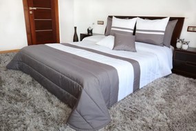 Prešívaný prehoz na manželskú posteľ v bielo sivej farbe Šírka: 220 cm | Dĺžka: 240 cm