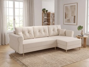 Rozkladacia obojstranná sedacia súprava do L SILVIANO 230x140 cm, krémová