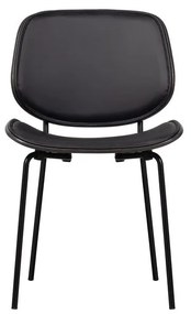 Čierne jedálenské stoličky v súprave 2 ks z imitácie kože Close In – WOOOD