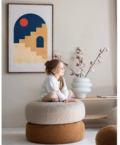 Hnedý detský sedací vak z textílie buklé Round – Wigiwama
