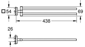 GROHE 409762430 - Držiak uterákov START CUBE 438 mm čierny