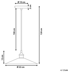 Závesná kovová lampa čierna SWIFT S Beliani