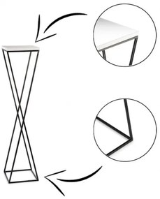 Stojan na kvety LOFT 100x24 cm čierna/biela