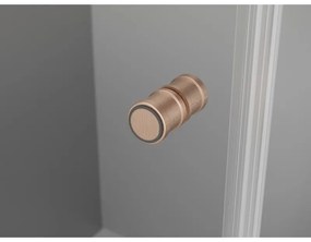 Mexen Mist-F T, 1-krídlový skladací sprchový kút pravý 75 x 75 cm, priehľadný, brúsená meď - 8A6T-075-075-65-00-P