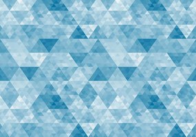 Fototapeta - Trojuholníky a kosodĺžnik - modré (152,5x104 cm)