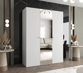 Šatníková skriňa 150 cm Parna 2 (biela + strieborná). Akcia -20%. Vlastná spoľahlivá doprava až k Vám domov. 1125924
