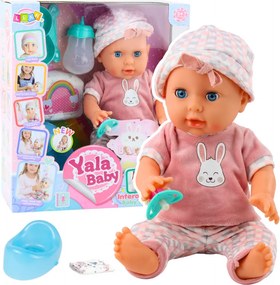 LEAN Toys Bábika bábätko čúrajúce ružová sada s doplnkami zvuky 35 cm