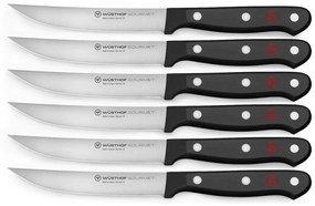 Wüsthof - Sada kuchynských nožov na steak GOURMET 6 ks čierna