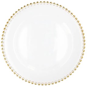 Dekoratívny tanier GOLDEN BALLS so zlatým okrajom s guličkami 807546