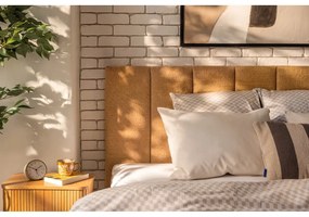 Čalúnená dvojlôžková posteľ s úložným priestorom s roštom 180x200 cm v horčicovej farbe Thessa Bold Line – Bonami Selection