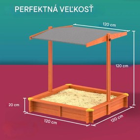InternetovaZahrada Pieskovisko Sami so strieškou - 120x120 cm