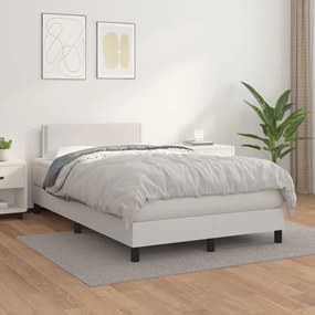 Boxspring posteľ s matracom biela 120x200 cm umelá koža 3141054