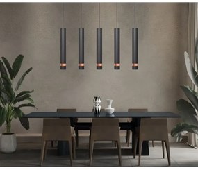 LED Luster na lanku TUBA 5xGU10/6,5W/230V čierna/medená