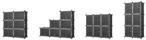 Hogler 3407 Variabilný policový systém 8 políc 128 x 42 x 32 cm, čierna farba