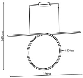 LED závesný luster na lanku ODETTA LED/42W/230V 4000K čierna