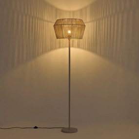 Stojaca lampa béžová s tienidlom z papierového lana 50/50/30 - Simplo