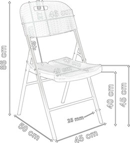 Hnedá skladacia cateringová stolička Rattan