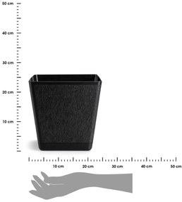 PLASTOVÝ KVETINÁČ PILEA TX 24X24 CM ČIERNA