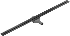 Mexen Flat Super Slim, super tenký odtokový žľab s 360° rotačným sifónom 120 cm, čierna matná, 1751120