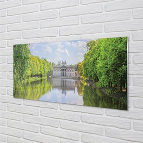 Obraz na akrylátovom skle Varšavský palác lesného jazera 125x50 cm
