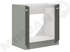Skrinka pod drez Multiline 80 ZL 2F BB, Farby: šedý / krém lesk, Drez: áno