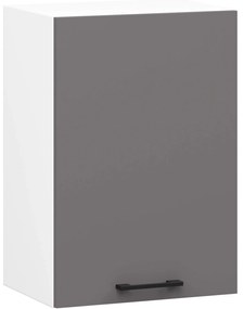 Závěsná kuchyňská skříňka OLIVIE 40x58 cm matná bílá/matná grafitově šedá