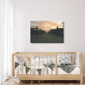 Obraz dreveného móla nad jazerom (90x60 cm)