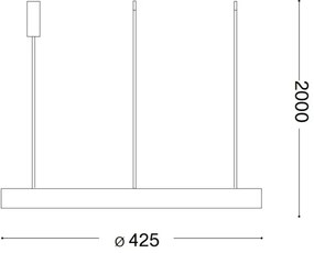 Ideal Lux - LED Luster na lanku GEMINI LED/38W/230V pr. 42,5 cm CRI 90 čierna