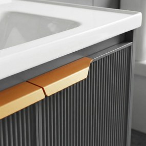 Rea Mario, súprava kúpeľňového nábytku s umývadlom 60cm, šedá matná, REA-M0006