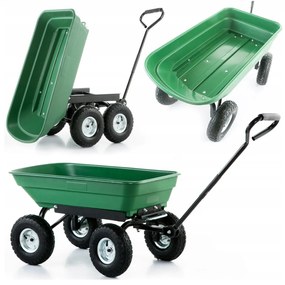 Vyklápací záhradný vozík s pevnou rukoväťou